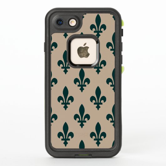 Fleur de Lis-patroon, Koninklijk Frans groen op Cr (Achterkant)