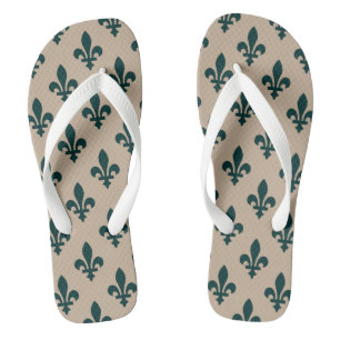 Fleur de Lis-patroon, Koninklijk Frans Groen op Cr Teenslippers