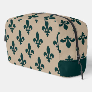 Fleur de Lis-patroon, koninklijk Frans groen op cr Toilettasje