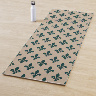 Fleur de Lis-patroon, koninklijk Frans groen op cr Yogamat