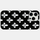 Fleur de Lis Patroon, Koninklijk Frans, Wit op Zwa Case-Mate iPhone Case (Achterkant (horizontaal))