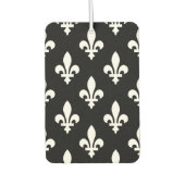 Fleur de Lis Patroon, Koninklijk Frans, Wit op Zwa Luchtverfrisser (Voorkant)