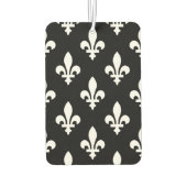 Fleur de Lis Patroon, Koninklijk Frans, Wit op Zwa Luchtverfrisser (Achterkant)