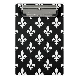 Fleur de Lis Patroon, Koninklijk Frans, Wit op Zwa Mini Klembord