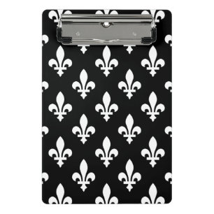 Fleur de Lis Patroon, Koninklijk Frans, Wit op Zwa Mini Klembord