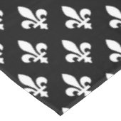 Fleur de Lis Patroon, Koninklijk Frans, Wit op Zwa Tafelkleed (Gekanteld)