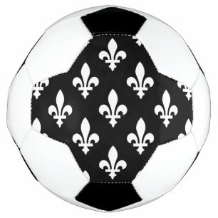 Fleur de Lis Patroon, Koninklijk Frans, Wit op Zwa Voetbal