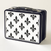 Fleur de Lis Patroon, Koninklijk Frans, Zwart op W (Achterkant)