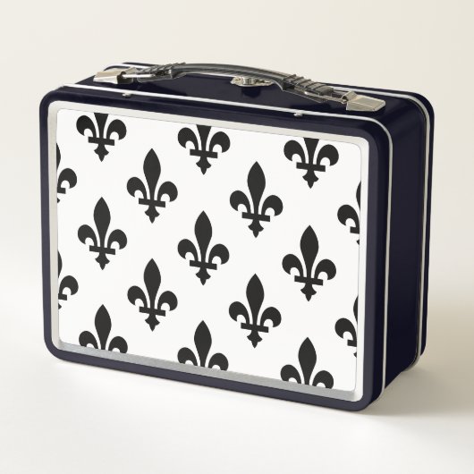 Fleur de Lis Patroon, Koninklijk Frans, Zwart op W (Achterkant)