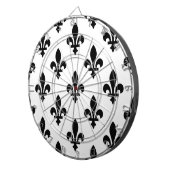 Fleur de Lis Patroon, Koninklijk Frans, Zwart op W Dartbord (Voorkant Rechts)