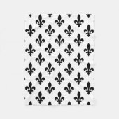 Fleur de Lis Patroon, Koninklijk Frans, Zwart op W Fleece Deken (Voorkant)