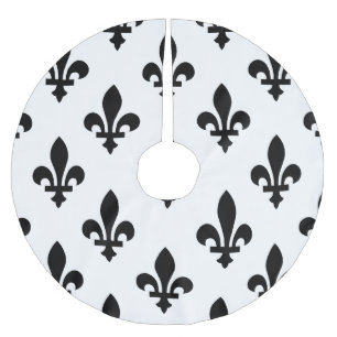 Fleur de Lis Patroon, Koninklijk Frans, Zwart op W Kerstboom Rok