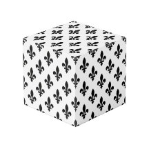 Fleur de Lis Patroon, Koninklijk Frans, Zwart op W