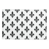 Fleur de Lis Patroon, Koninklijk Frans, Zwart op W Kussensloop (Achterkant)