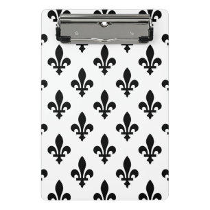 Fleur de Lis Patroon, Koninklijk Frans, Zwart op W Mini Klembord