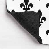 Fleur de Lis Patroon, Koninklijk Frans, Zwart op W Muismat (Hoek)