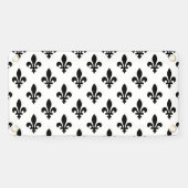 Fleur de Lis Patroon, Koninklijk Frans, Zwart op W Spandoek (Horizontaal)