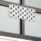 Fleur de Lis Patroon, Koninklijk Frans, Zwart op W Spandoek (Buitenkant Gebouw)