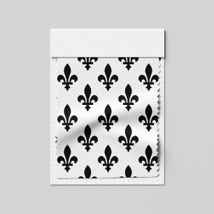 Fleur de Lis Patroon, Koninklijk Frans, Zwart op W Stof