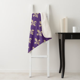 Fleur de Lis-patroon, Koninklijke Franse Crème op  Sherpa Deken