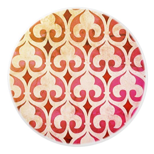  Fleur de Lis Patroon Meubelknop Keramische Knop (Voorkant)