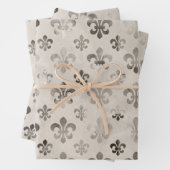 Fleur de Lis patroon verdrietige decoupage Inpakpapier Vel (In situ)