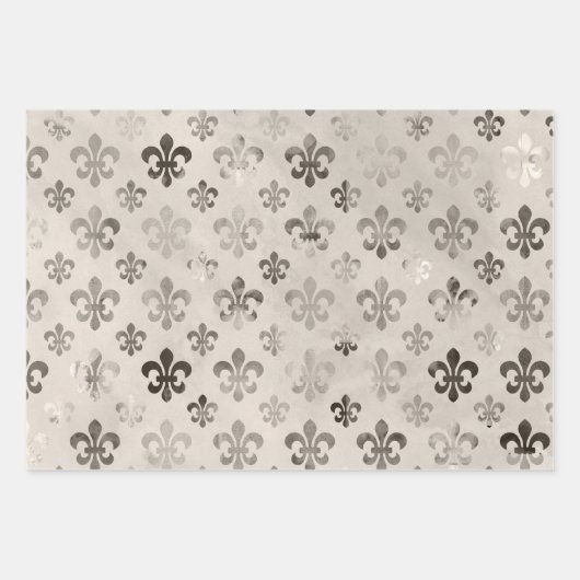 Fleur de Lis patroon verdrietige decoupage Inpakpapier Vel (Voorkant)