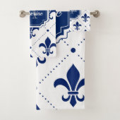 Fleur-de-lis Pattern Bad Handdoek (Insitu)