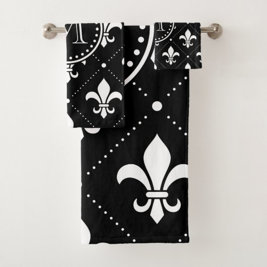 Fleur De Lis Pattern Bad Handdoek (Insitu)