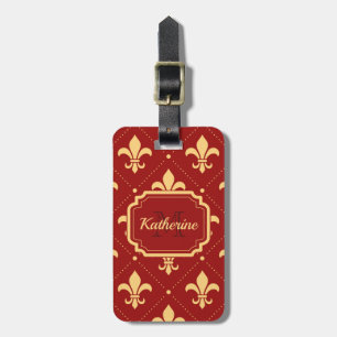 Fleur-de-lis Pattern Bagagelabel