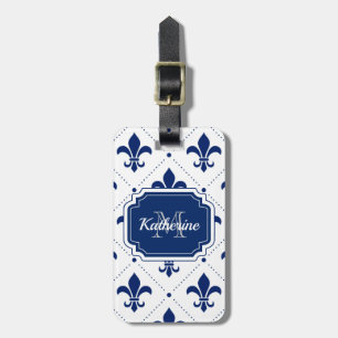 Fleur-de-lis Pattern Bagagelabel