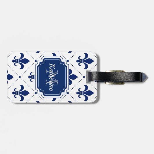 Fleur-de-lis Pattern Bagagelabel (Achterkant horizontaal)