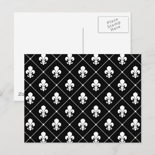 Fleur De Lis Pattern Briefkaart (Voorkant / Achterkant)