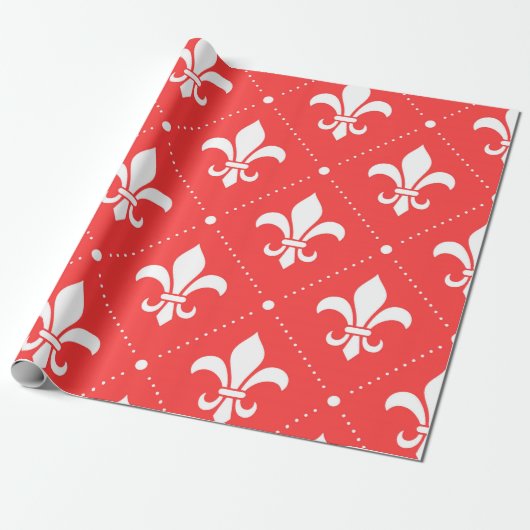 Fleur De Lis Pattern Cadeaupapier (Uitgerold)