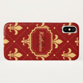 Fleur-de-lis Pattern Case-Mate iPhone Case (Achterkant (horizontaal))