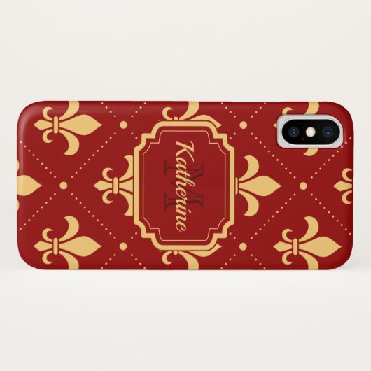 Fleur-de-lis Pattern Case-Mate iPhone Case (Achterkant (horizontaal))