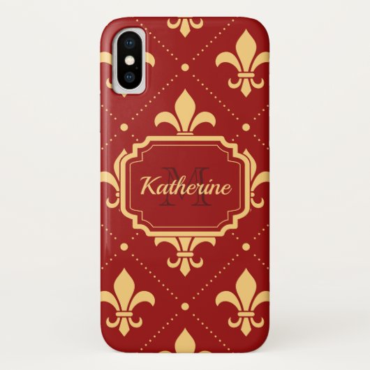 Fleur-de-lis Pattern Case-Mate iPhone Case (Achterkant)
