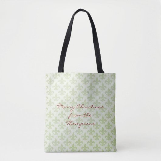 Fleur de Lis Pattern Editable Canvas tas (Voorkant)
