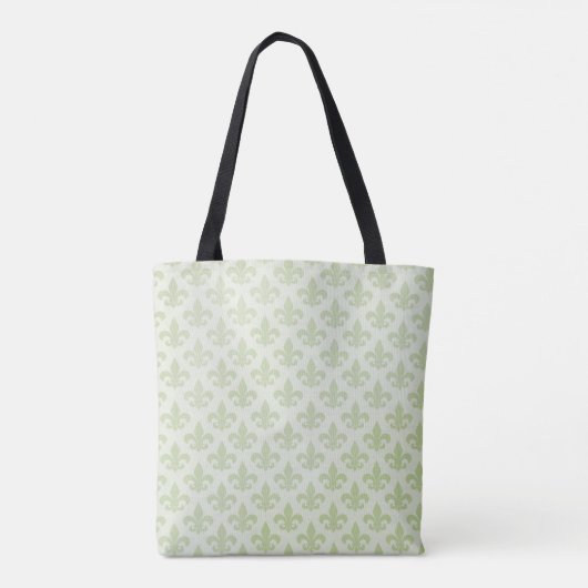 Fleur de Lis Pattern Editable Canvas tas (Achterkant)