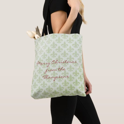 Fleur de Lis Pattern Editable Canvas tas (Dichtbij)