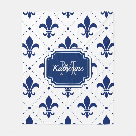 Fleur-de-lis Pattern Fleece Deken (Voorkant)
