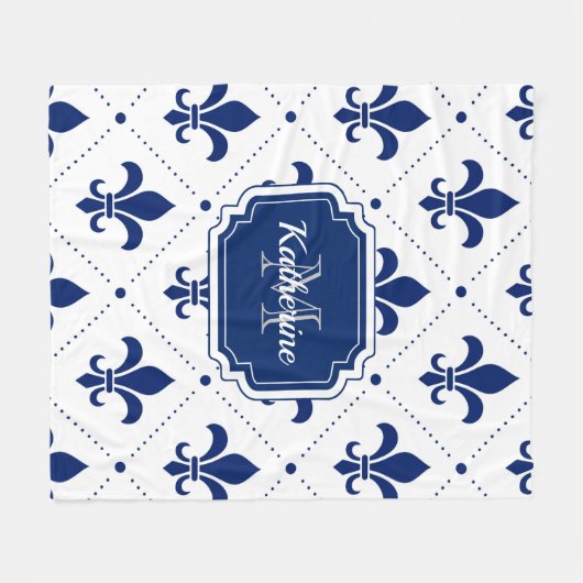 Fleur-de-lis Pattern Fleece Deken (Voorkant (Horizontaal))