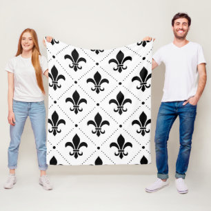 Fleur De Lis Pattern Fleece Deken