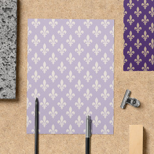 Fleur de Lis Pattern, Frans, Royal, Crème, Paarse Flyer