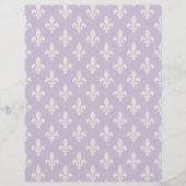 Fleur de Lis Pattern, Frans, Royal, Crème, Paarse Flyer (Voorkant)