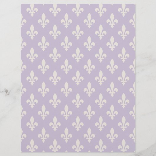 Fleur de Lis Pattern, Frans, Royal, Crème, Paarse Flyer (Voorkant)