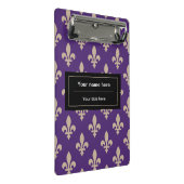 Fleur de Lis Pattern, Frans, Royal, Crème, Paarse Mini Klembord (Schuin)
