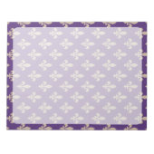Fleur de Lis Pattern, Frans, Royal, Crème, Paarse Notitieblok (Voorkant)