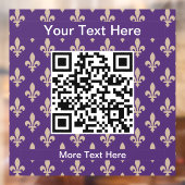 Fleur de Lis Pattern, Frans, Royal, Crème, Paarse Raamsticker (Vel 2)