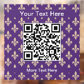 Fleur de Lis Pattern, Frans, Royal, Crème, Paarse Raamsticker (Vel 2)